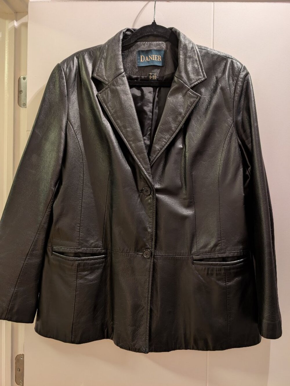 Danier Black Leather Jacket Blazer Large